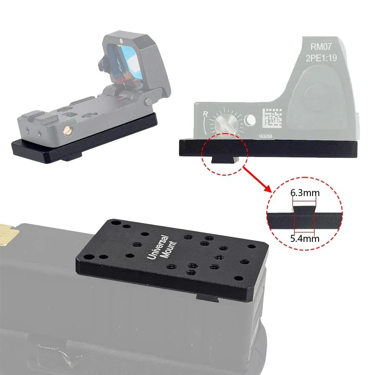 Adaptador Universal Tactical Rear Sight Scope Mount Plate Base Red Dot Scope Adapter For Glock 17 19 G17 Sleek Solid Steel Construction