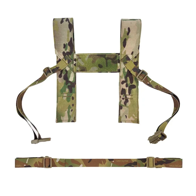 Chaleco táctico airsoft Multicam con arnés y colgador de pecho - imagen 3