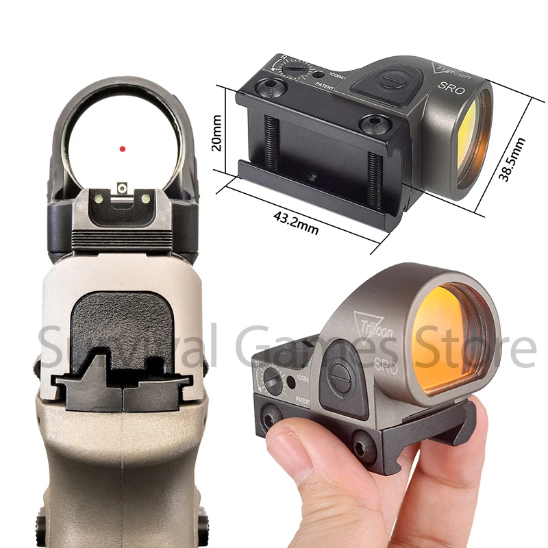 Trijicon SRO mira punto rojo táctica colimador riel Picatinny - imagen 3