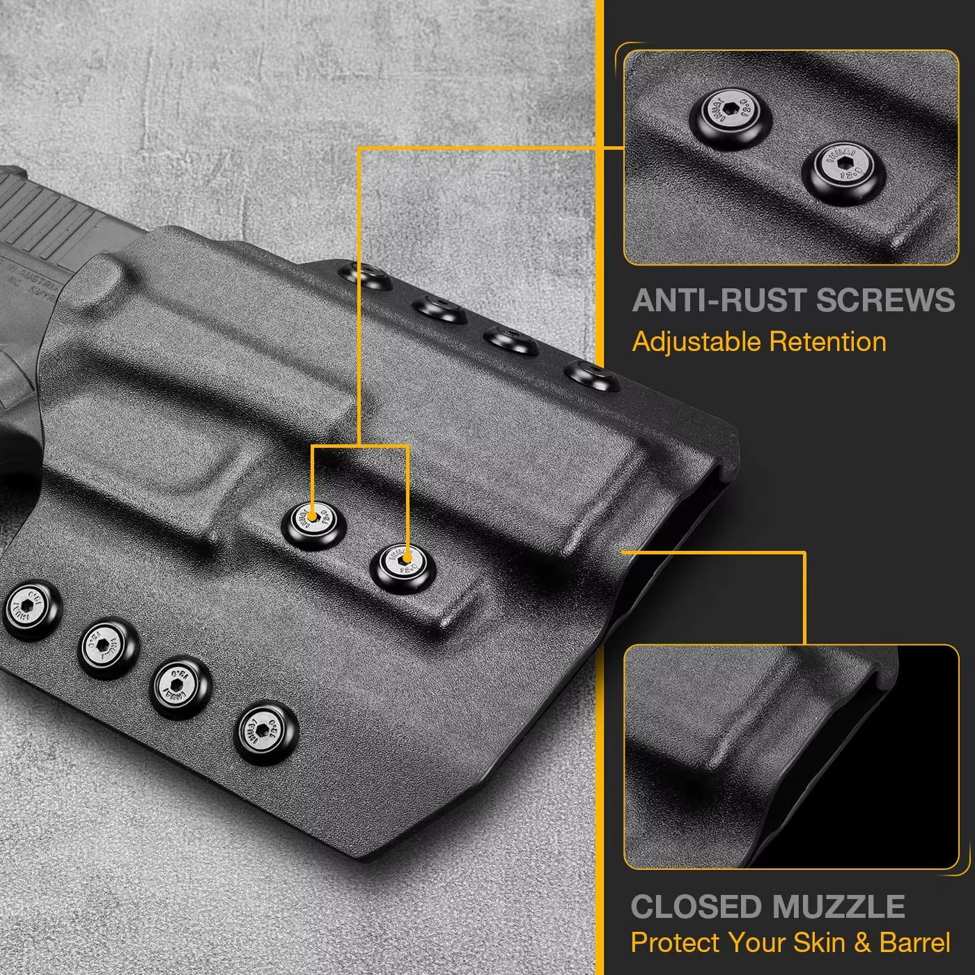 CZ P-09 funda táctica Kydex para cinturón con clip diestra - imagen 2