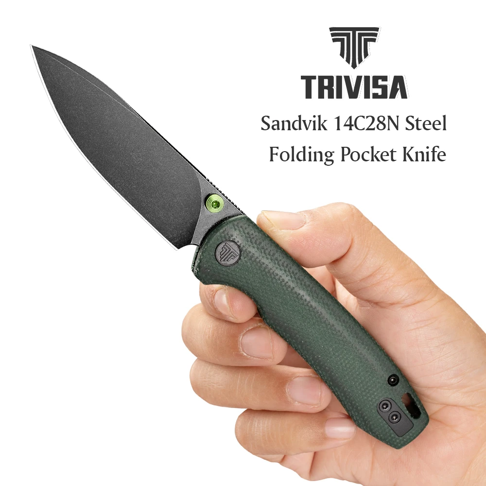 TRIVISA Dragonfly EDC cuchillo plegable bolsillo Micarta G10