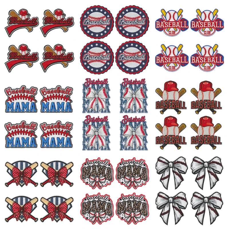 Parche termoadhesivo béisbol bordado estilo lazo de mamá - imagen 5