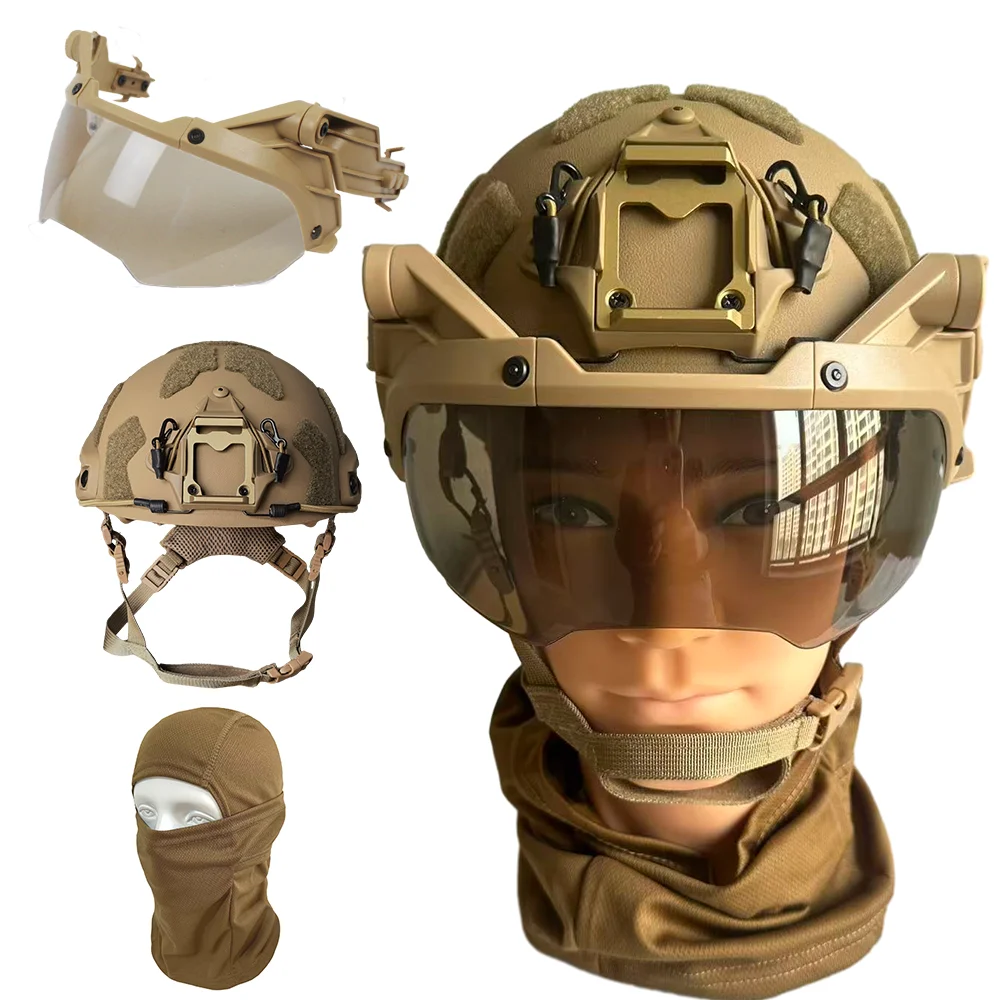 Casco táctico SF rápido con máscara y suspensión tipo Wendy Airsoft