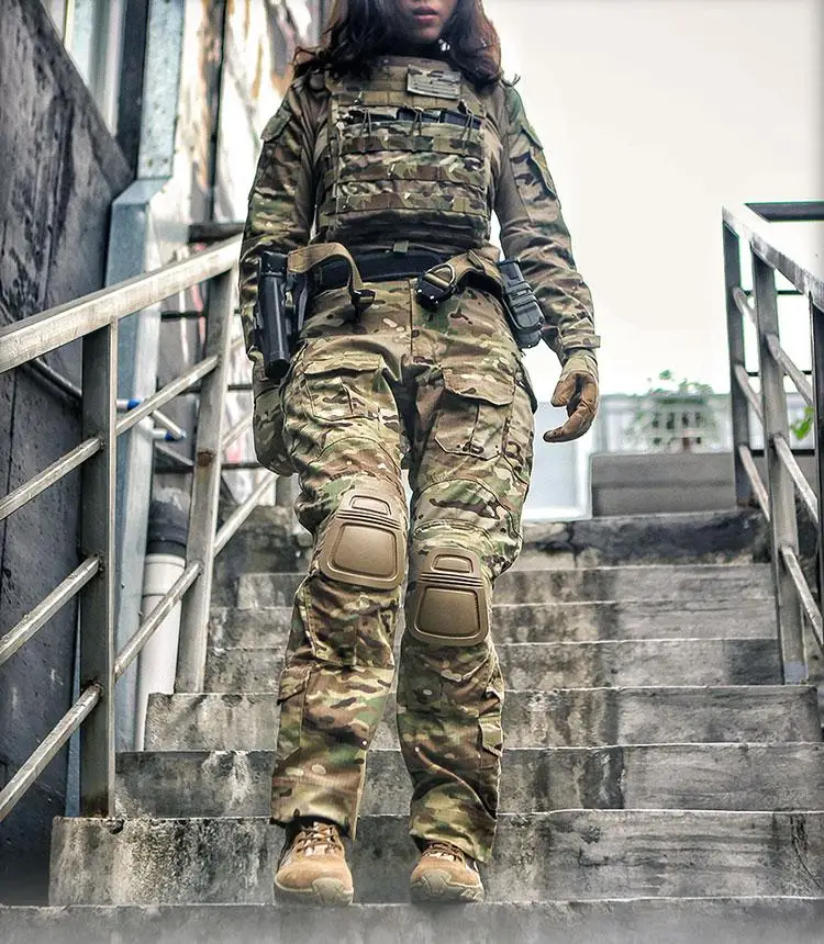 Pantalones tácticos camuflaje mujer, vista general