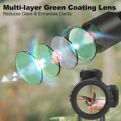 Mira táctica óptica para rifle con iluminación verde y roja Picatinny