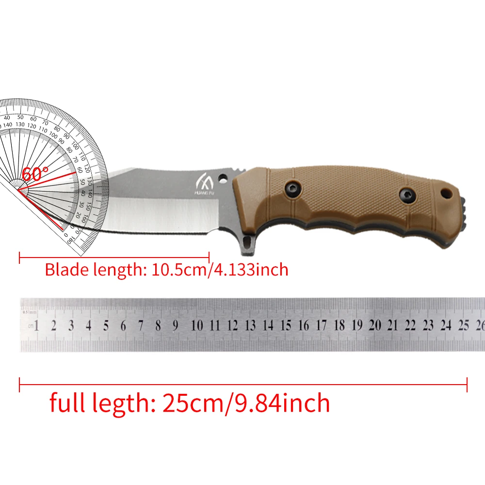 Cuchillo fijo táctico con funda – resistente para al aire libre - imagen 4