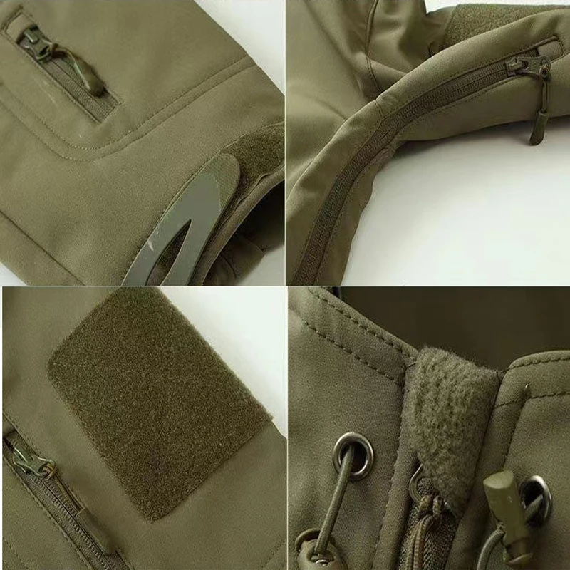 Chaqueta táctica softshell con capucha, camuflaje impermeable - imagen 2