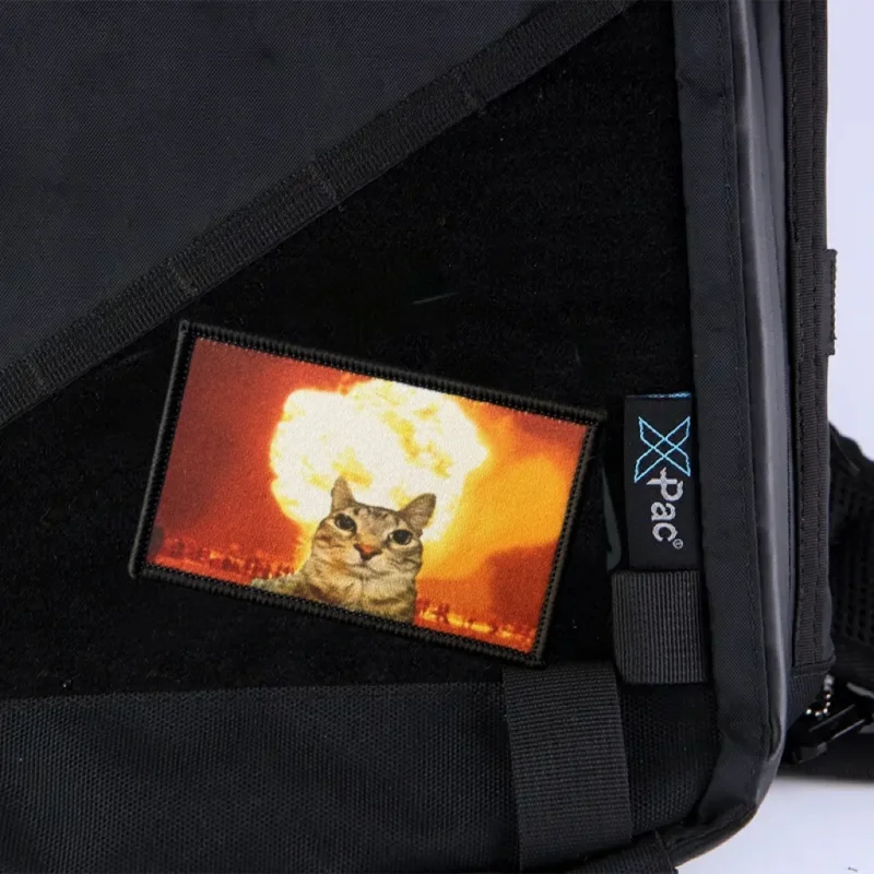 Parche táctico gato con gancho y bucle para ropa y mochila