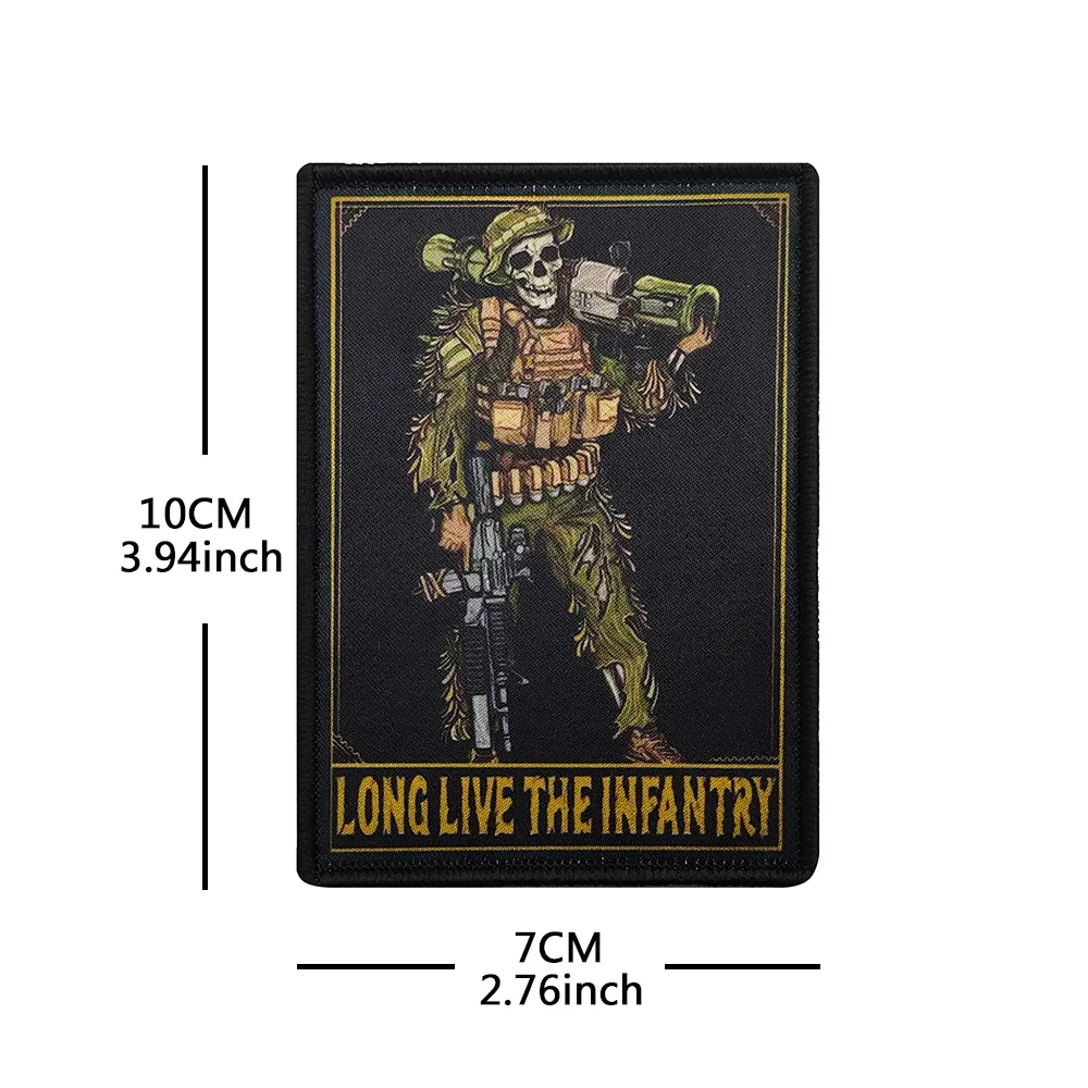 Parche bordado calavera infantería militar - imagen 2