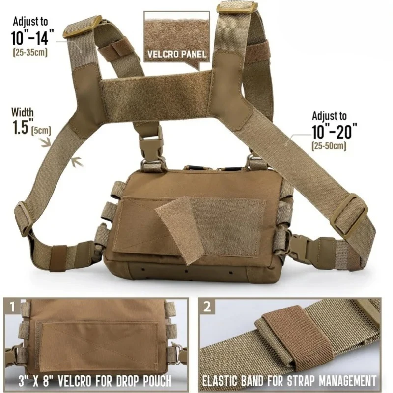 Bolsa táctica de pecho multifuncional para hombre, colgante - imagen 4