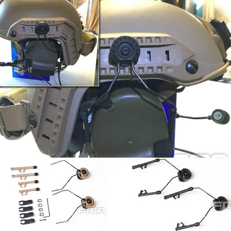 Clip para auriculares tácticos Fara OTH con riel de casco