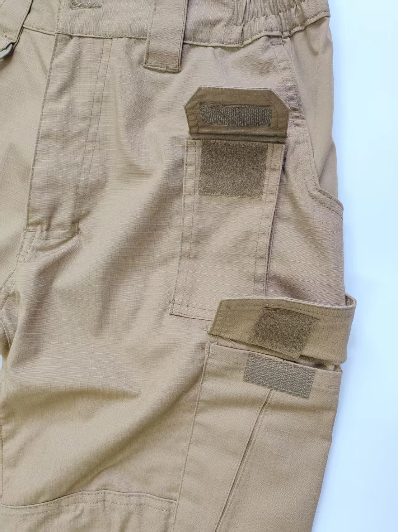 Pantalones tácticos elásticos ripstop caqui para senderismo y trabajo - imagen 3