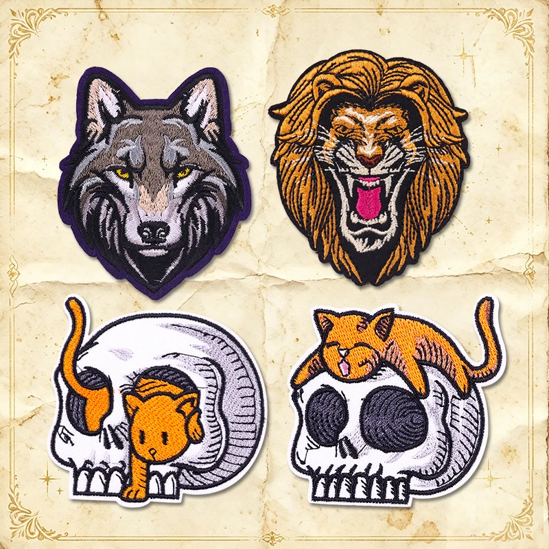Parche termoadhesivo león y lobo estilo punk para ropa fitness - imagen 3