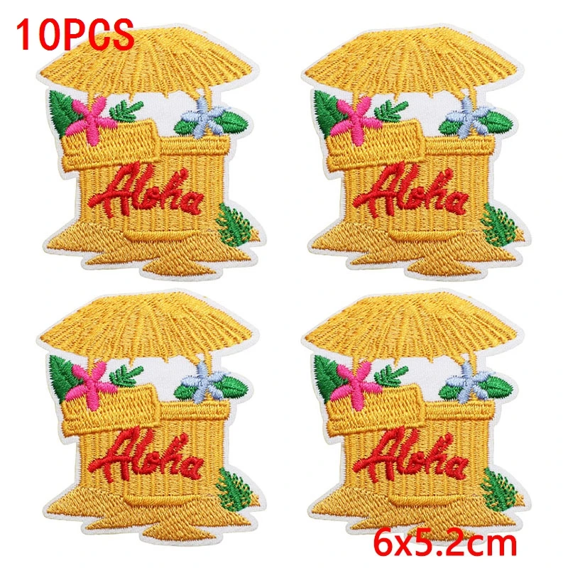 Parche termoadhesivo bordado tropical hawaiano estilo tiki palmera - imagen 5