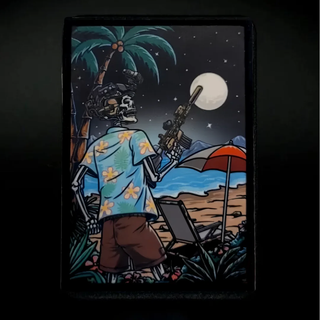 Parche morale patch táctico con gancho y bucle – calavera militar - imagen 3