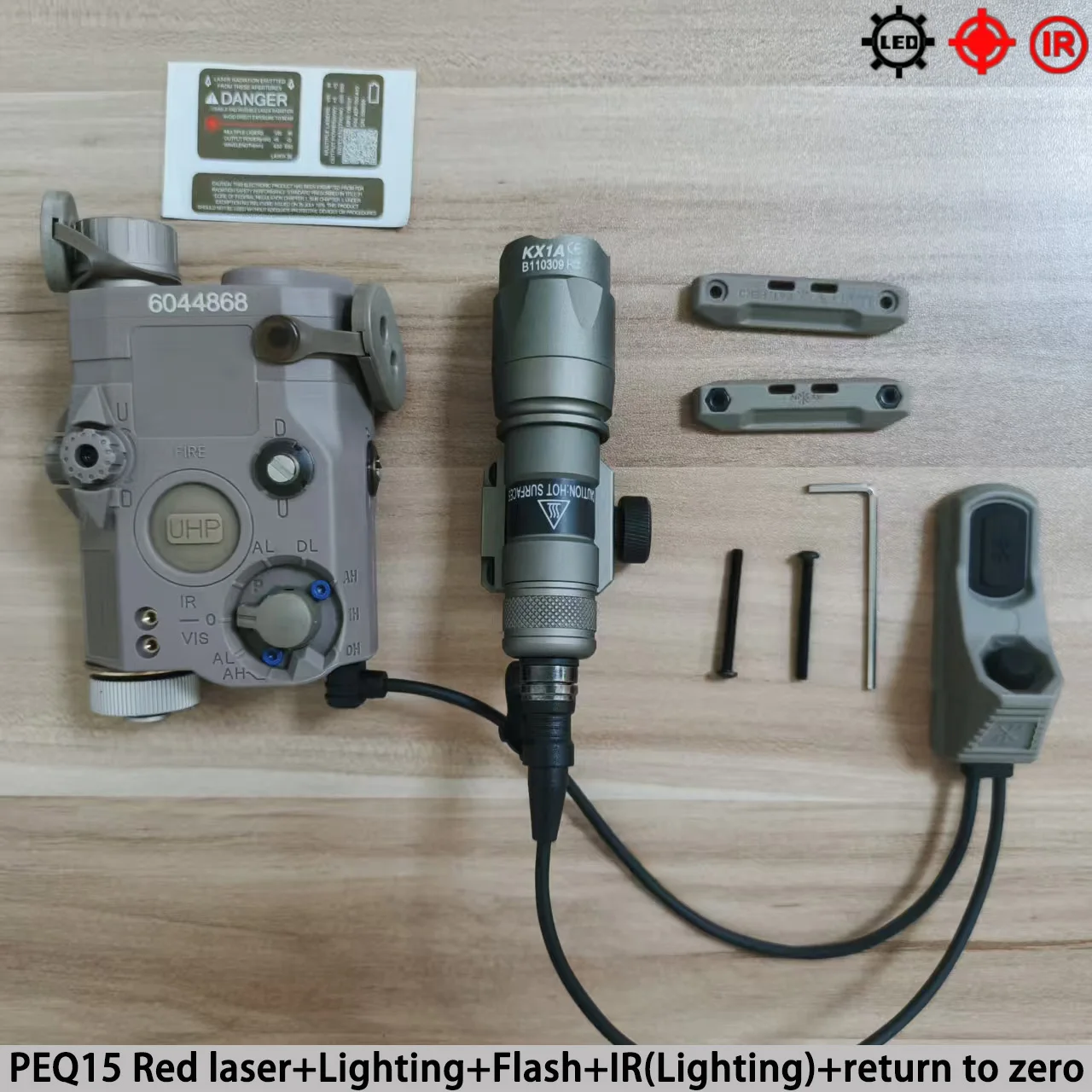 Linterna táctica Airsoft con punto rojo y verde LED para arma - imagen 4