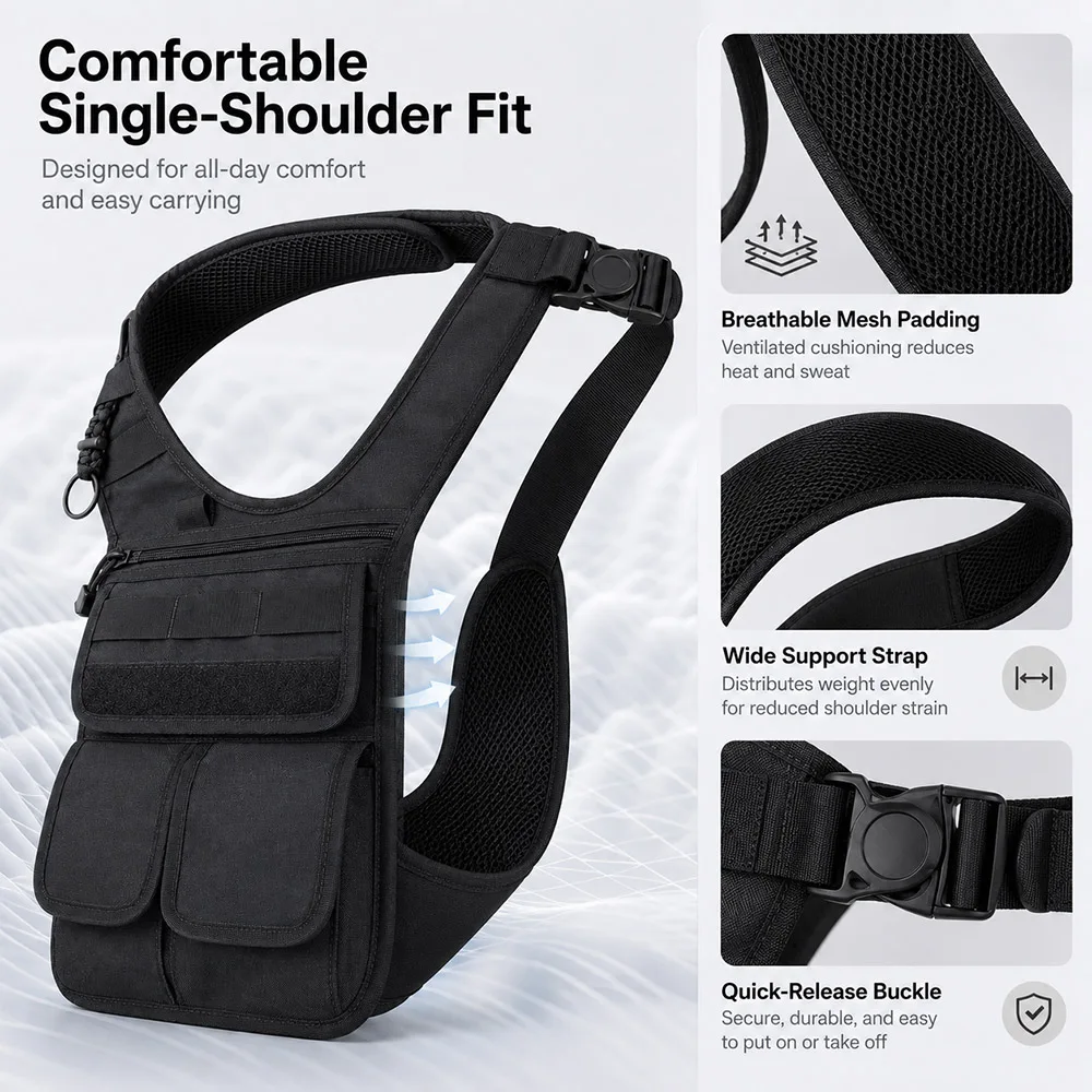 Bolsa táctica oculta bajo el brazo para herramientas MOLLE - imagen 3