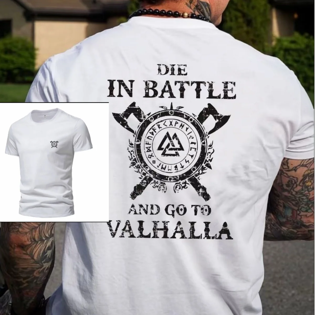 Camiseta viking algodón cuello redondo manga corta hombre verano - imagen 4