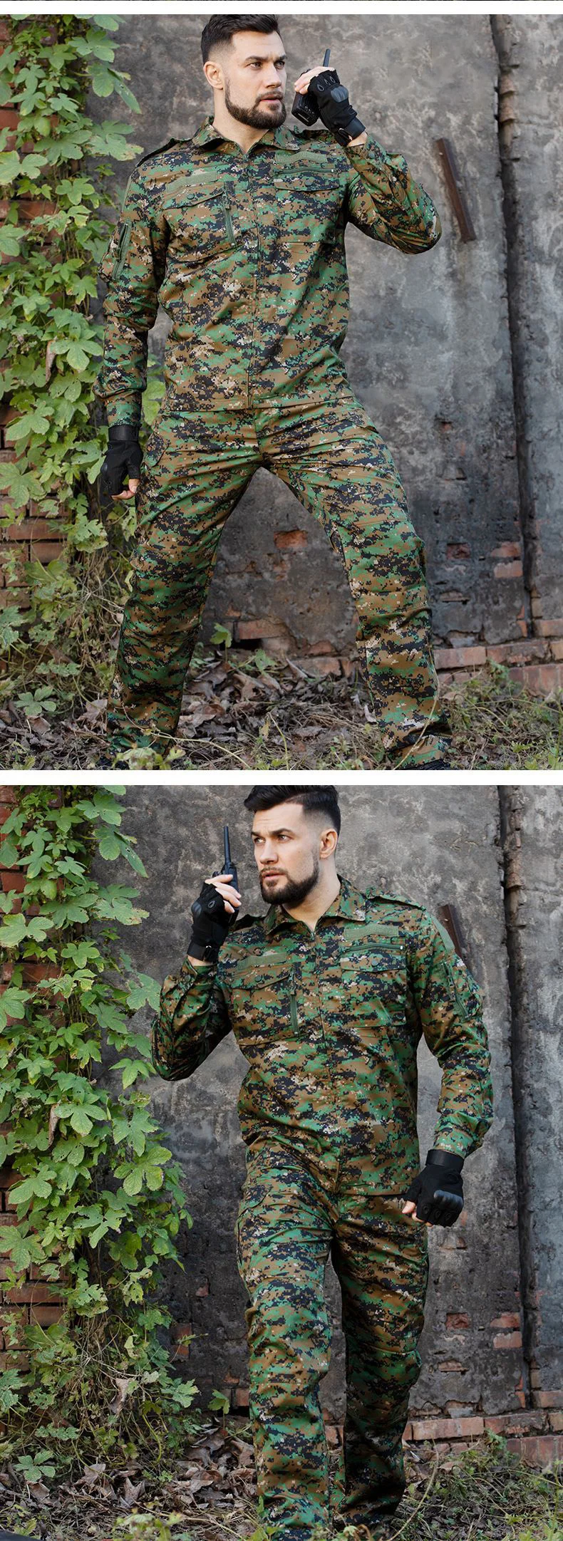 Vista frontal del conjunto táctico