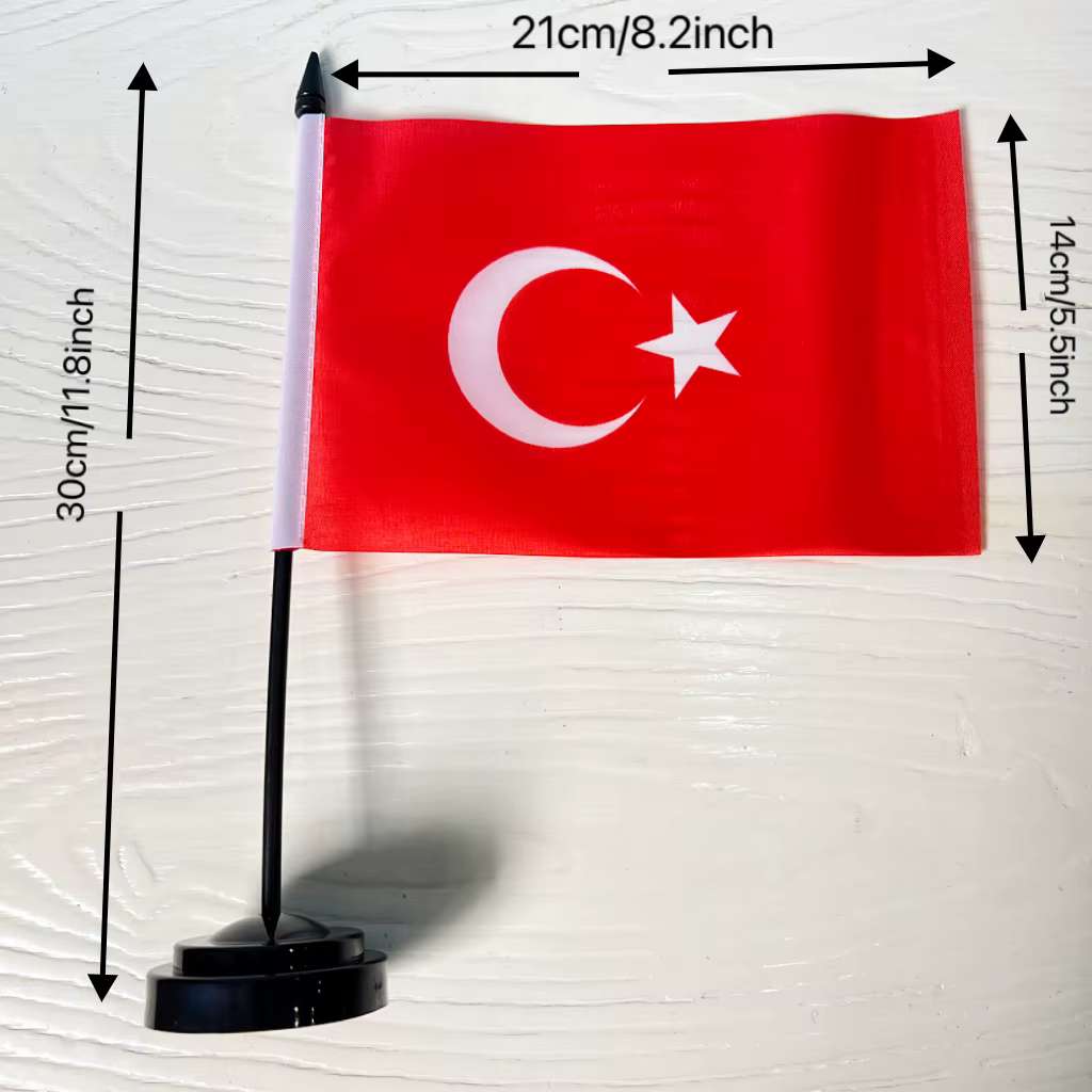 Bandera de escritorio en diferentes ángulos