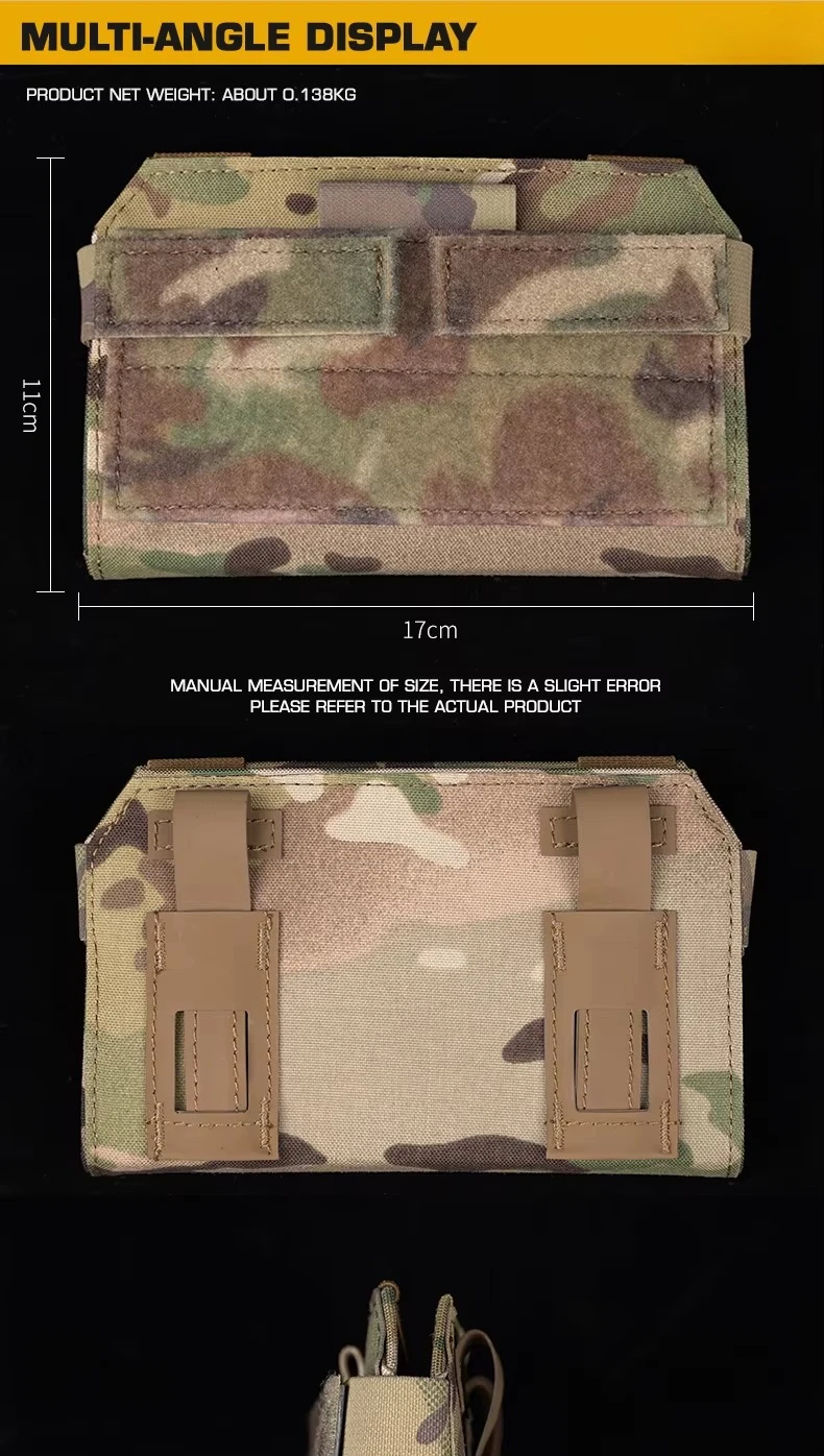 Vista lateral de la funda MOLLE con sistema de sujeción