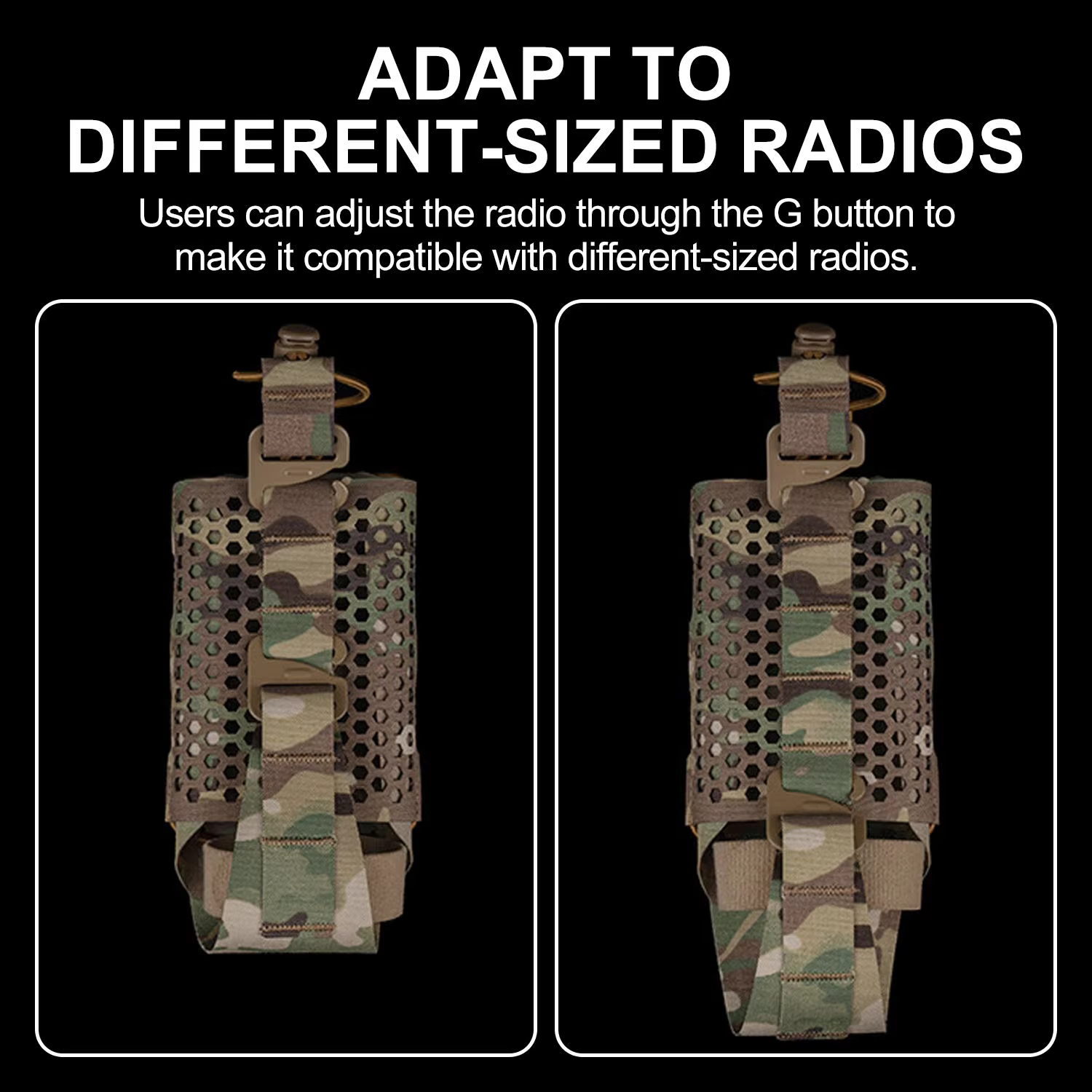 Bolsa táctica MOLLE de malla para walkie talkie y radio exterior - imagen 4