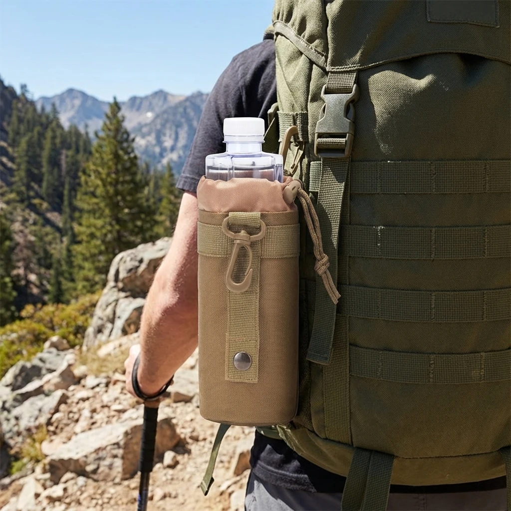 Bolsa MOLLE táctica nylon con cordón para botella de agua - imagen 3