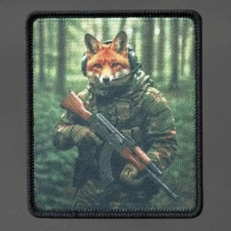 Parche táctico Soldado Zorro con gancho y bucle para ropa - imagen 4
