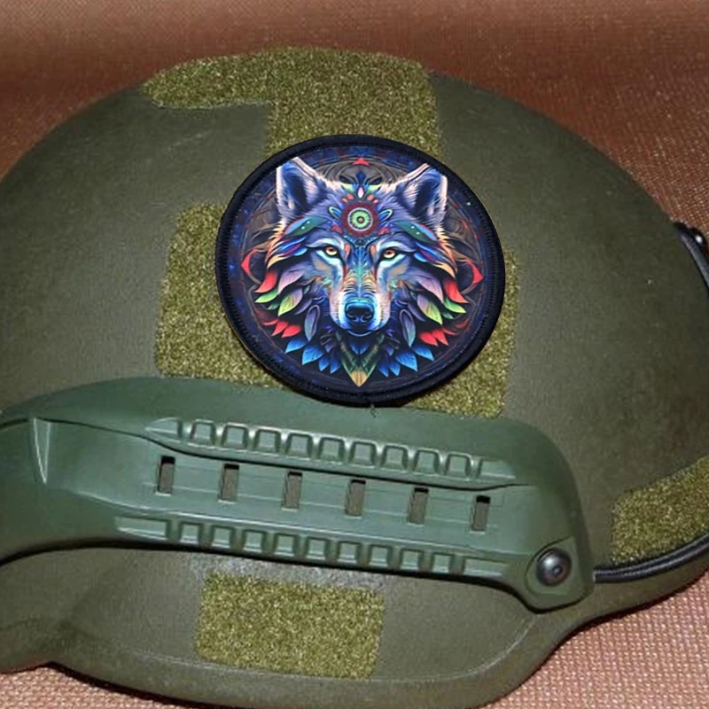 Parche táctico de lobo bohemio con velcro para chaleco - imagen 5