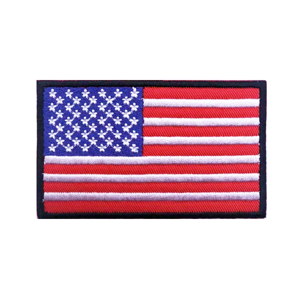 Parche bordado bandera americana con velcro táctico USA