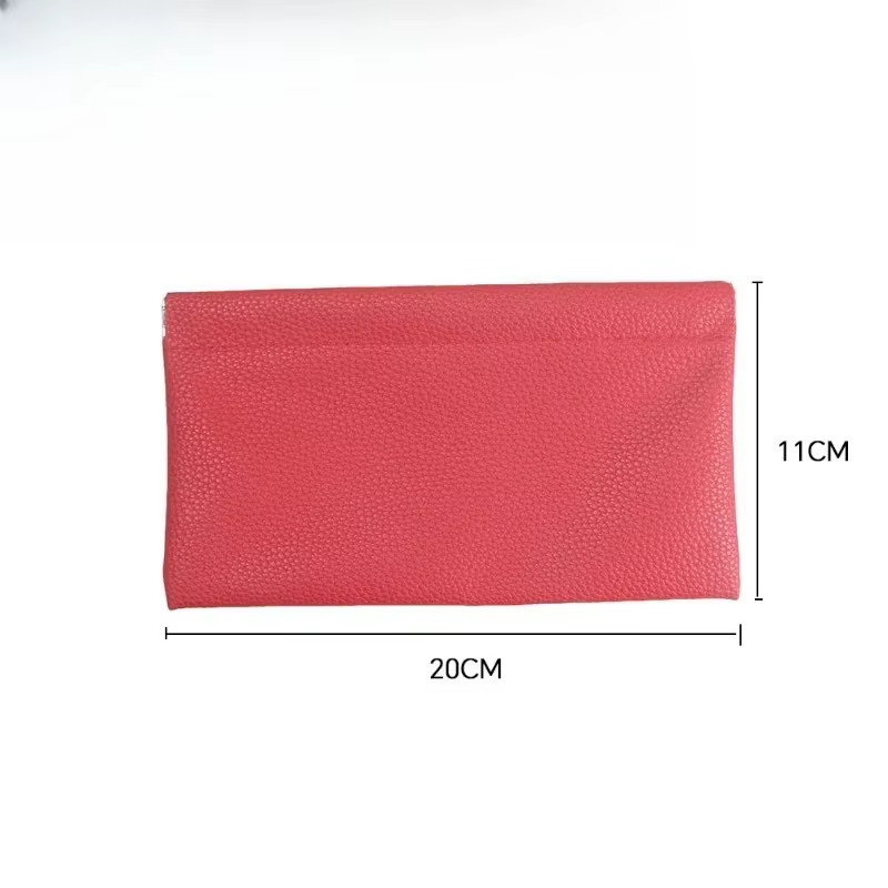Cartera de cuero grande con diseño lichi portátil para efectivo - imagen 2