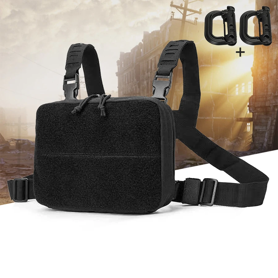 Bolsa táctica MOLLE de pecho doble cremallera para aire libre - imagen 5