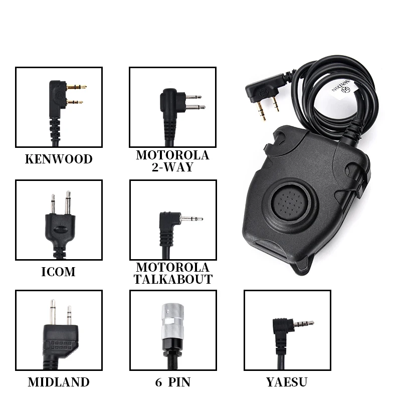 WADSN adaptador PTT táctico para auriculares TCI y radio Airsoft - imagen 4