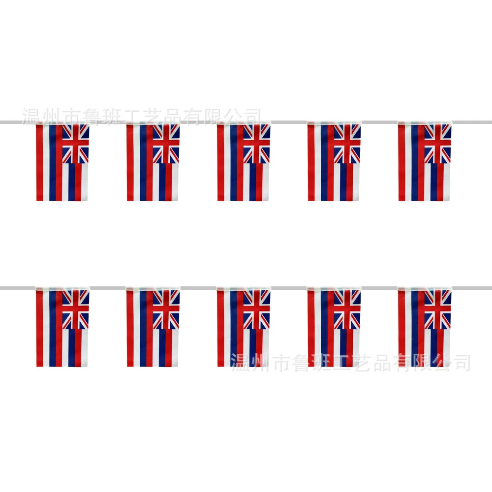 Banderines hawaianos multicolores en tela de poliester