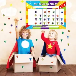 Pegatina táctica de estrella colorida con tarjeta recompensas infantil