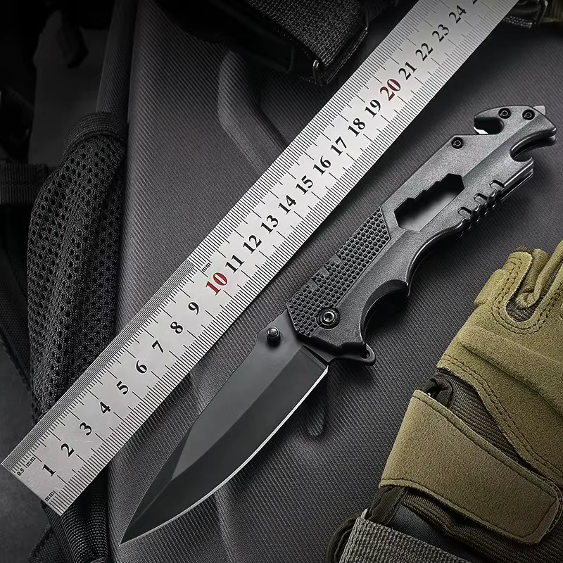 Cuchillo supervivencia plegable acero inoxidable camping - imagen 3
