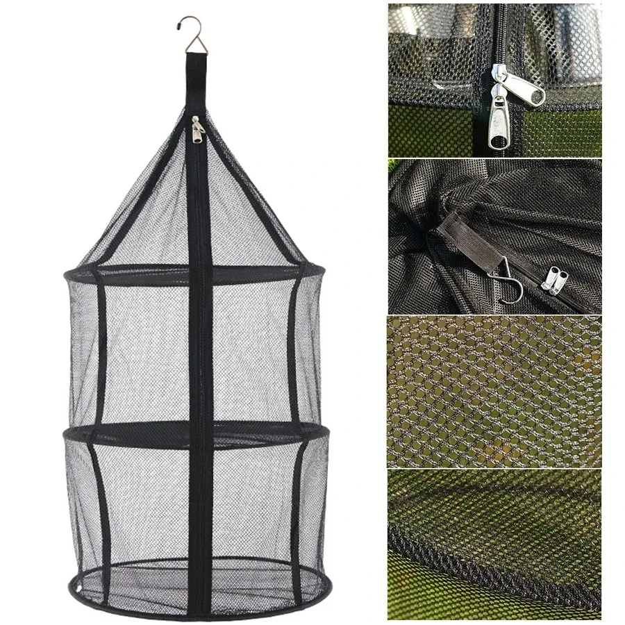 Tendedero plegable camping con malla y cremallera para hierbas - imagen 3