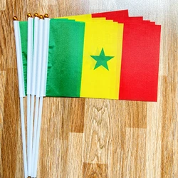 Bandera de mano Senegal pequeña en poliéster con asta plástica