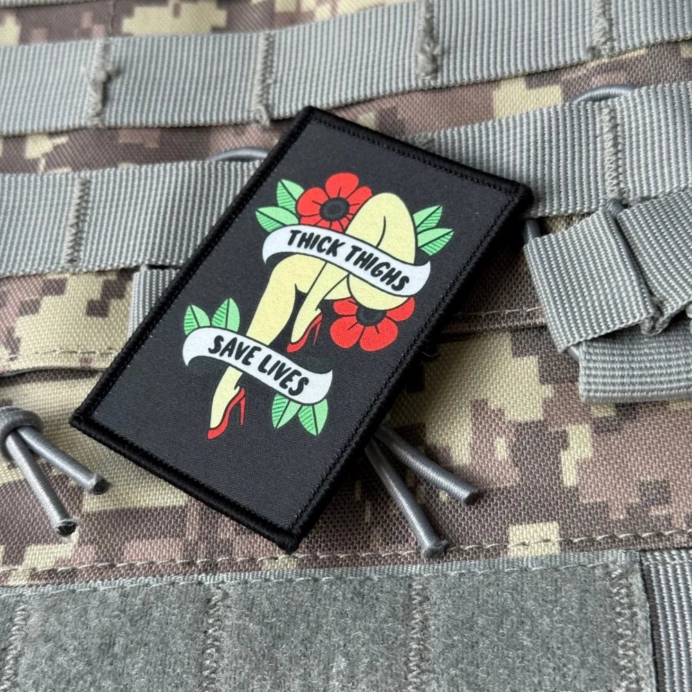 Parche táctico retro floral con velcro para mochila o chaqueta