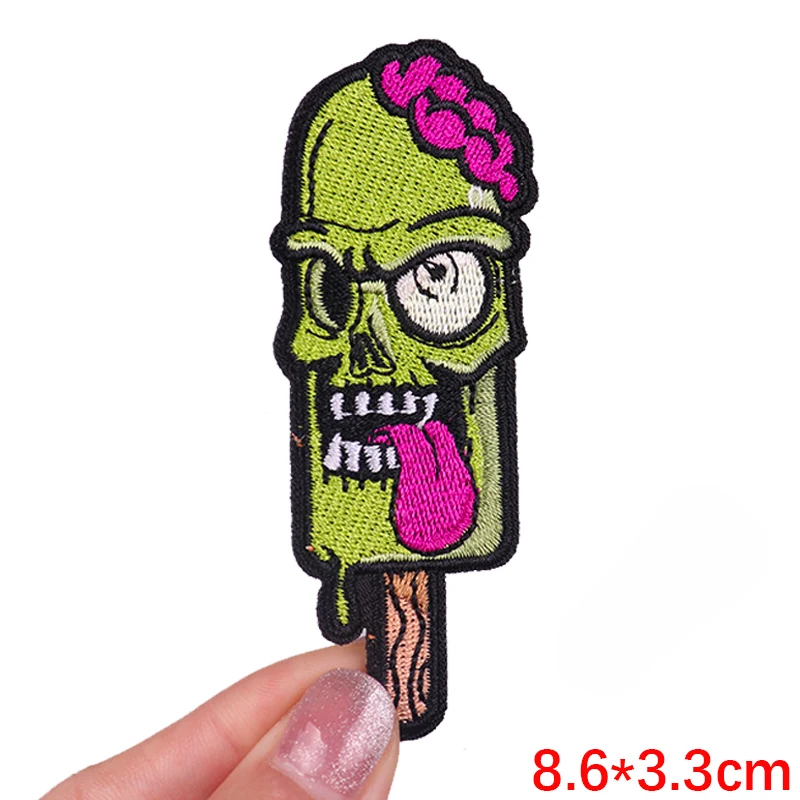 Parche táctico bordado calavera punk rosa termoadhesivo para planchar