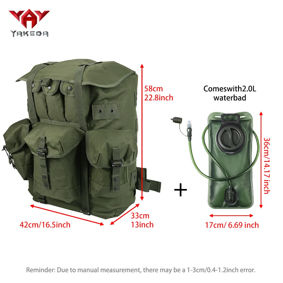 Mochila táctica YAKEDA gran capacidad con MOLLE y bolsa hidratación - imagen 3