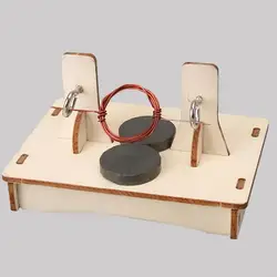 Motor electromagnético de demostración con base de madera