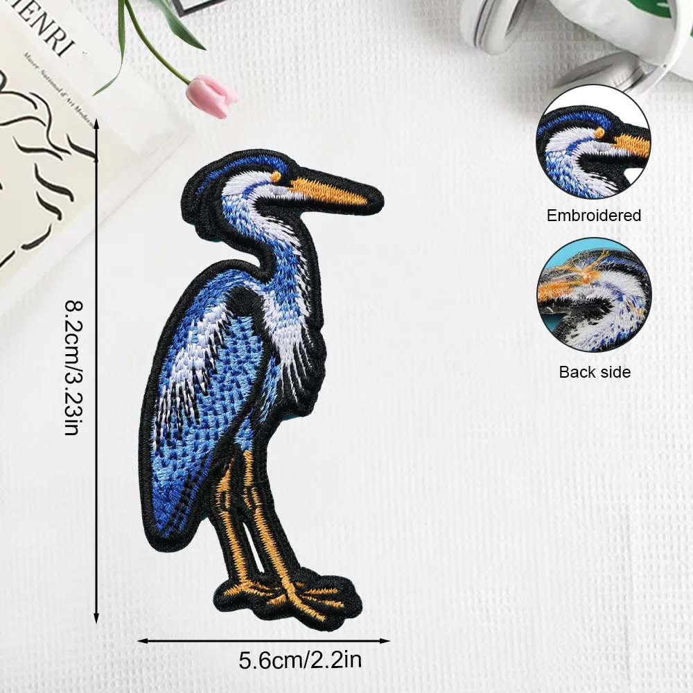 Parche bordado Heron – Insignia termoadhesiva para ropa y gorras - imagen 3