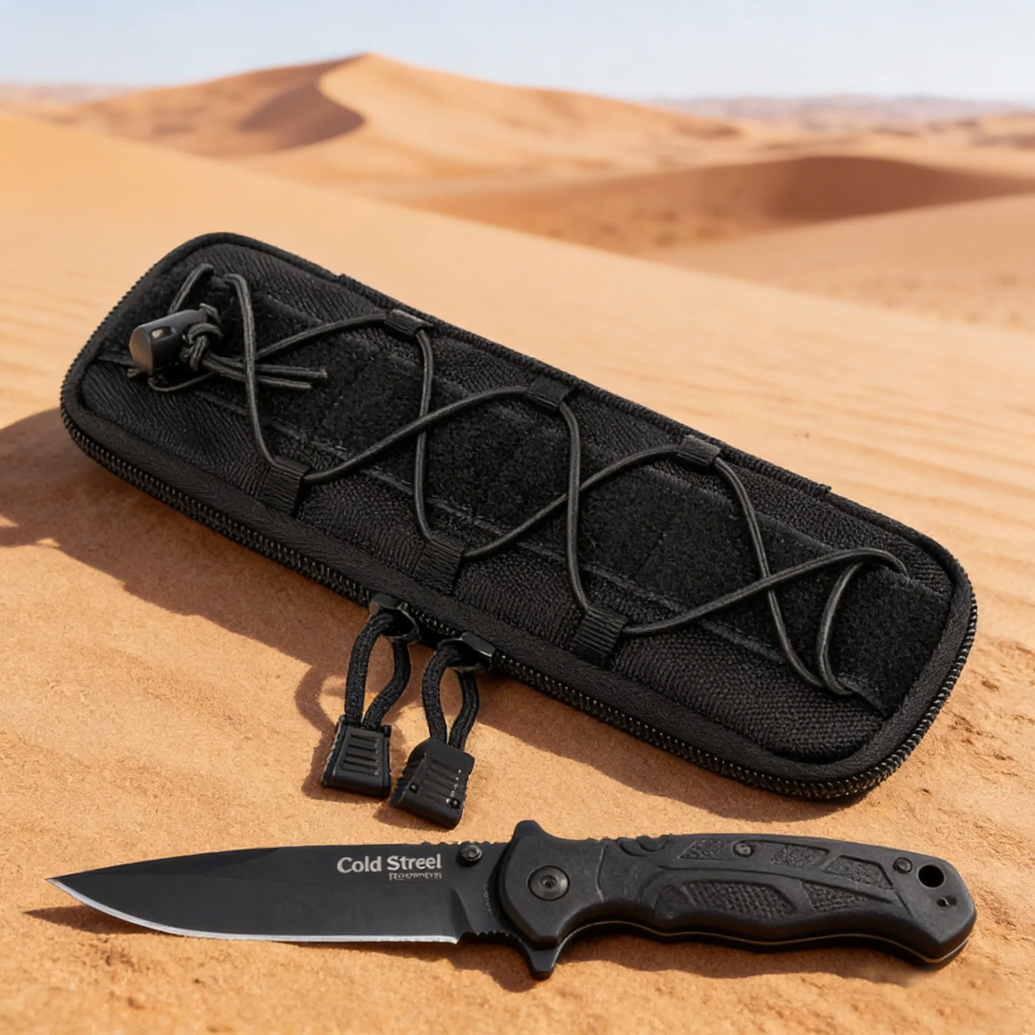 Bolsa táctica MOLLE EDC para cinturón con linterna y cuchillos - imagen 5