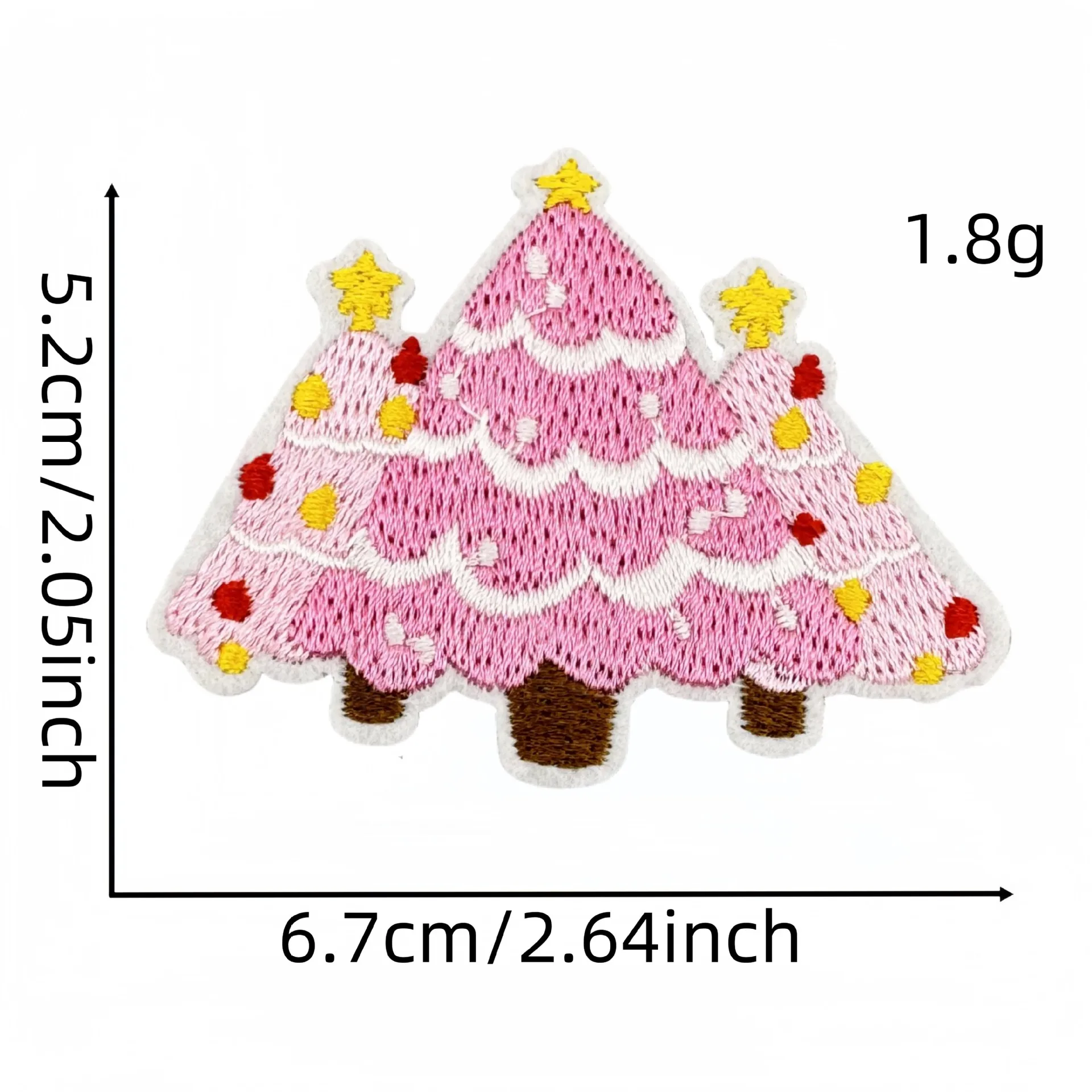 Parche bordado para planchar Navidad Papá Noel rosa y muñeco de nieve - imagen 3