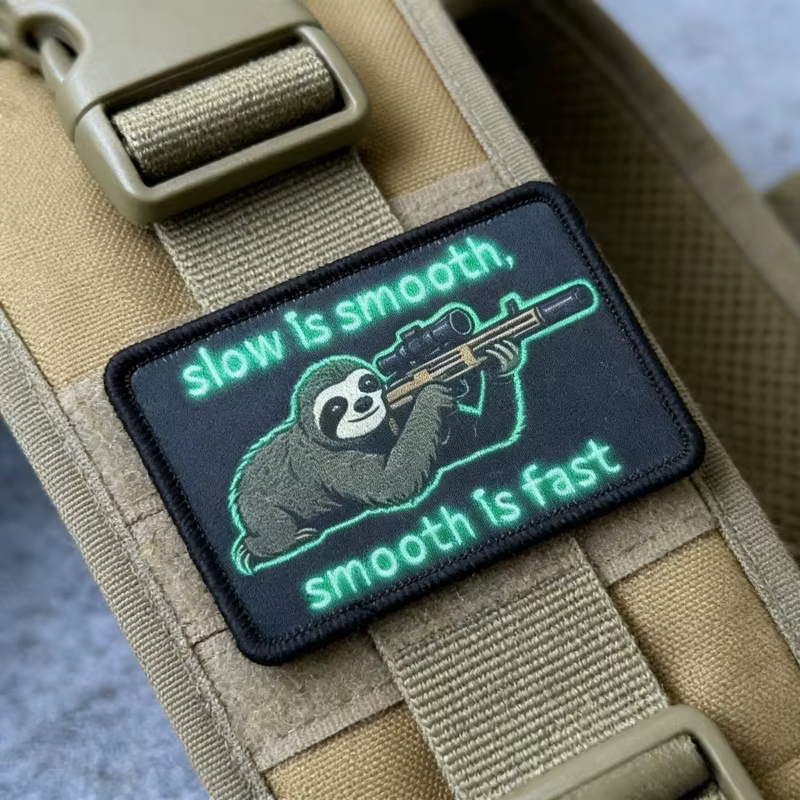 Parche táctico moral lona Sloth Slow Is Smooth con velcro - imagen 5