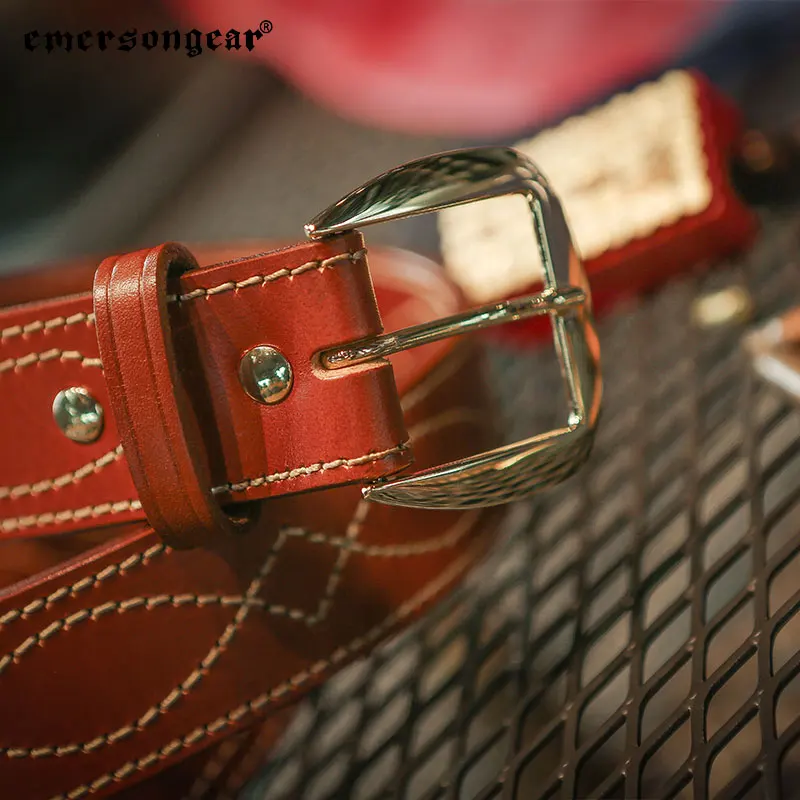 Emersongear SB6 cinturón táctico de cuero con hebilla latón real - imagen 3