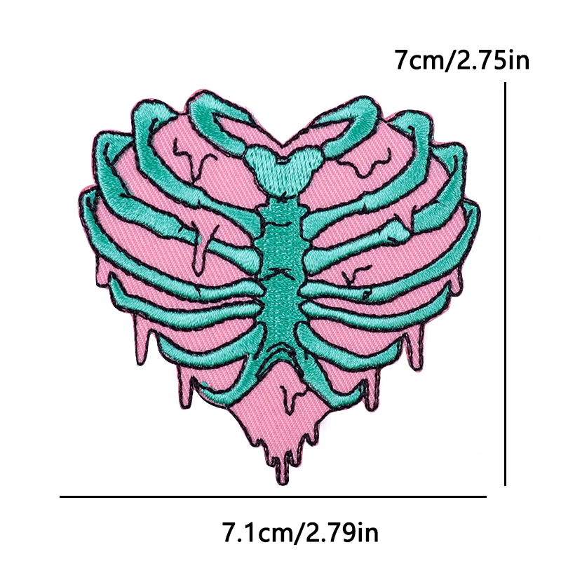 Parches bordados termoadhesivos calaveras terror – Góticos punk para ropa - imagen 2