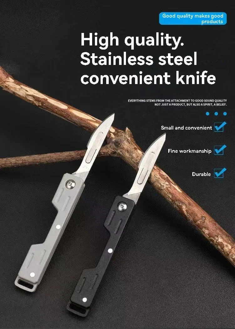 Cuchillo plegable de bolsillo con hoja de acero inoxidable