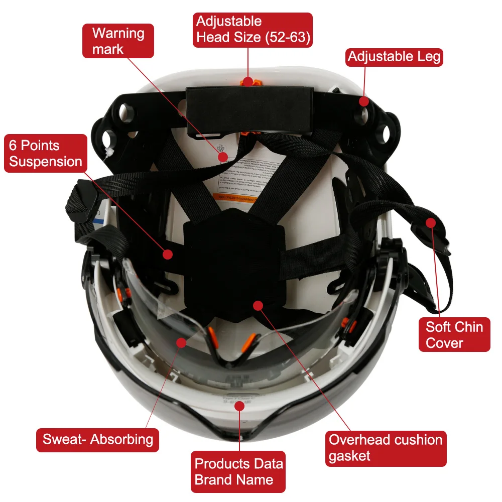 Casco de seguridad CE con visera, gafas integradas y orejeras - imagen 3